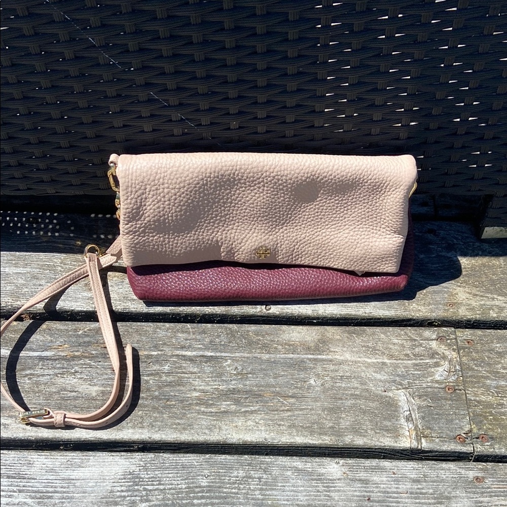 Tory Burch two tone fold over purse